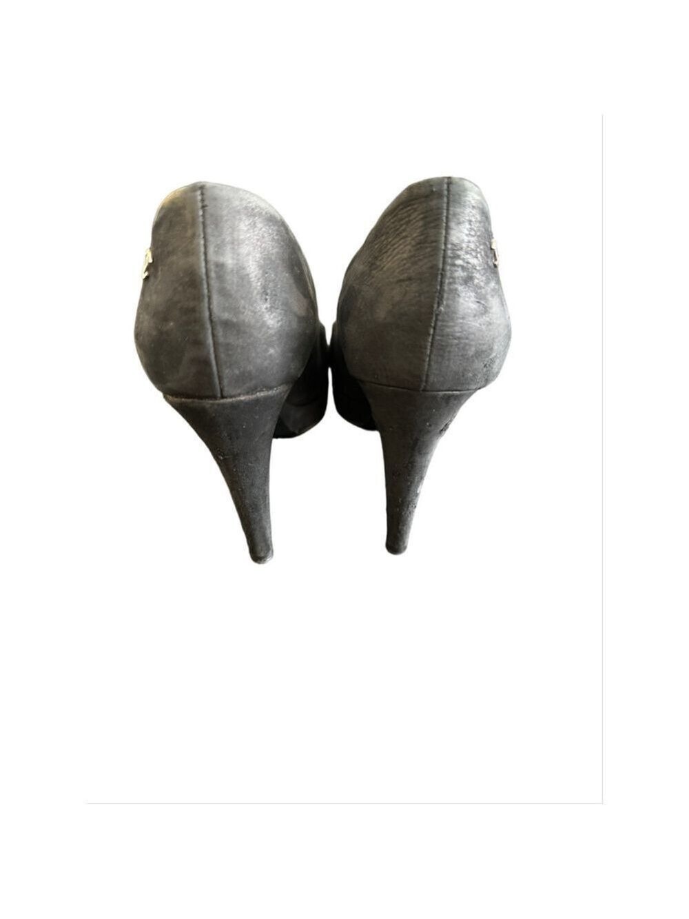 Chanel Black Nubuck Leather Cap Toe Pumps 37C - Picture 12 of 15